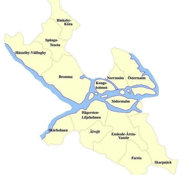 Mappa del quartiere di Stoccolma