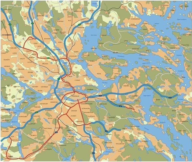 Mappa stradale di Stoccolma