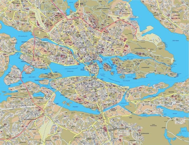 Mappa delle strade di Stoccolma