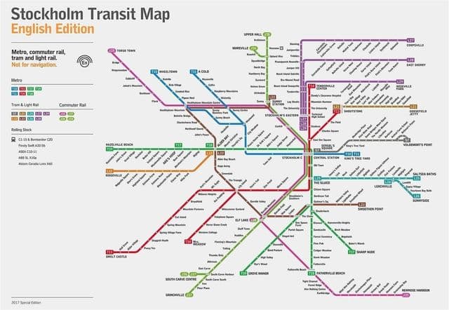 Mappa della stazione della metropolitana di Stoccolma