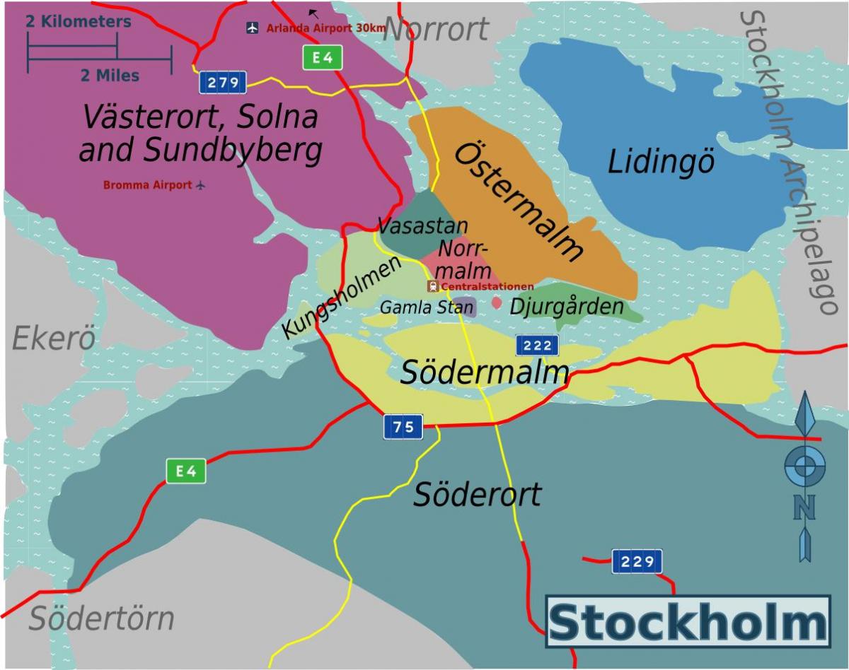 Mappa dei quartieri di Stoccolma